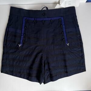 Sacai Luck Navy blue spring lace up Sailor Shorts NWT Designer 4